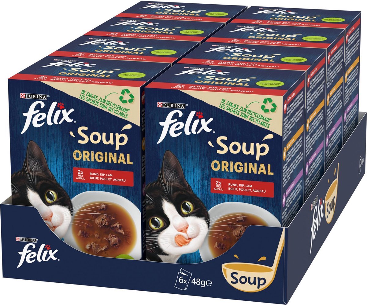 Felix Felix Soup Vlees Selectie - Kattenvoer Natvoer - 6x 48 g