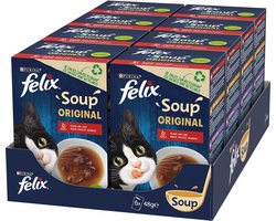 8x Felix Soup Vlees Selectie - Kattenvoer Natvoer - 6x 48 g