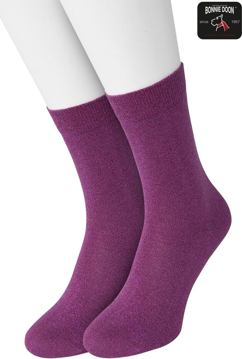 Bonnie Doon Set Katoenen Glitter Sokken Dames Violet maat 36/42 - Set met 2 paar Sokken - Glitter Subtiel - Katoen met zachte Lurex - Zachte Sokken - Gladde Naden - Perfecte Pasform - 2 pack - Multipack -Violet Viola - OL05113802.388