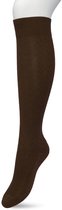 Bonnie Doon Bio Kabel Kniekousen Dames Donker Bruin maat 36/42 - Klassiek Kabel patroon - Biologisch Katoen - Ultiem comfort - Classic Cable Knee High - OEKO-TEX - Gladde Naden - Duurzaam Huidvriendelijk Bio Katoen - Shopping Bag Brown - BP211507.347