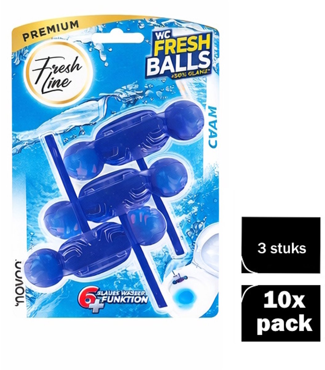 Fresh Line® - Toiletblok Oceaan - Giga Voordeelverpakking 10x3 stuks - WC Blokjes