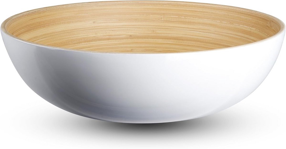 Extra Grote Bamboe Serveerschaal 30 cm voor Salades en Snacks