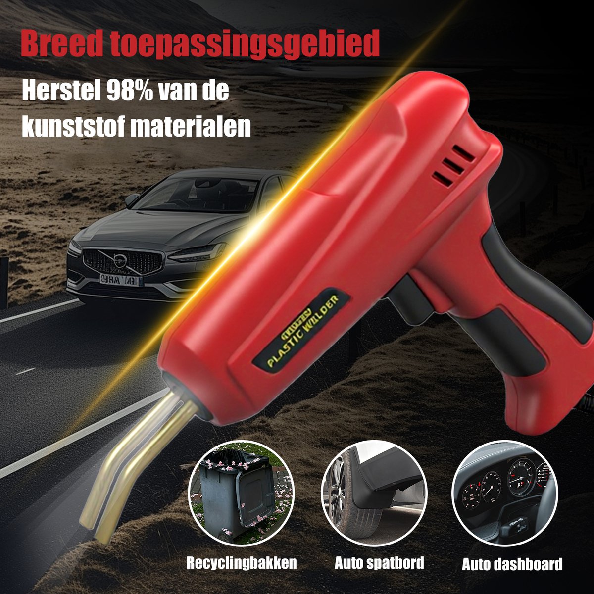 200W Geüpgraded Plastic Laskit, 800STUKS Hechte Nietmachine Auto Bumper Reparatie Kit, 2 in 1 Plastic Lasser Soldeerbout met Lasstaven, 6 Soorten Nietjes voor Bumper/Kajak/Plastic Product Reparaties – foto 7