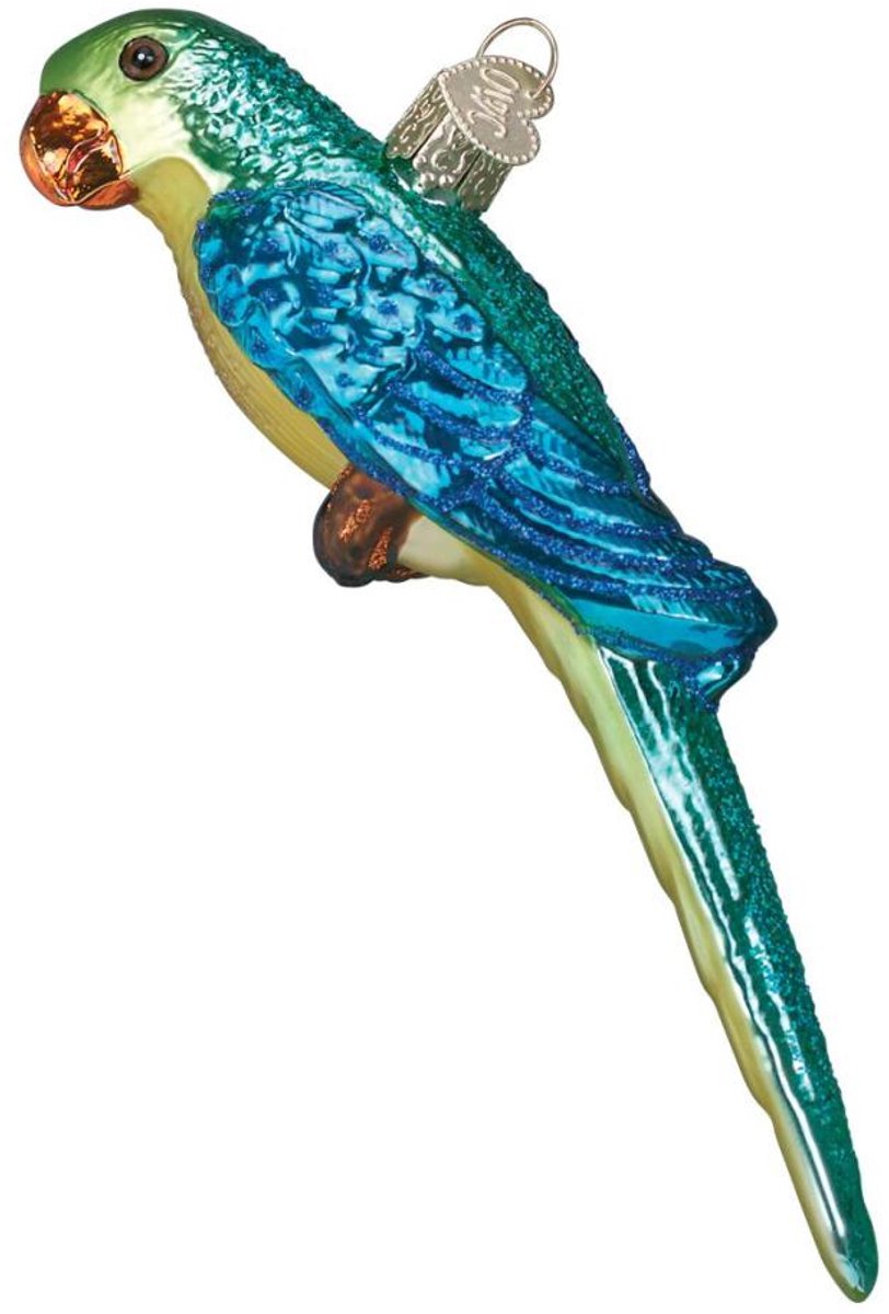 Kerstbal Grasparkiet – Glazen Vogel Ornament – Old World Christmas