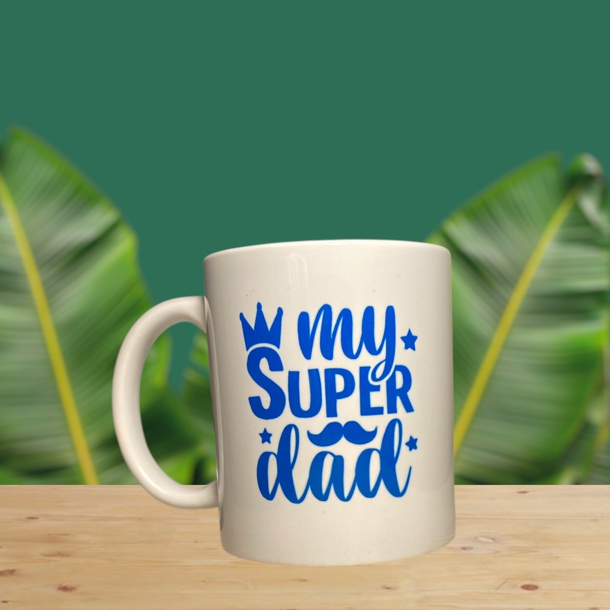Handmade Smiles - koffie/ thee mok - My super dad - cadeau voor papa - 350ml