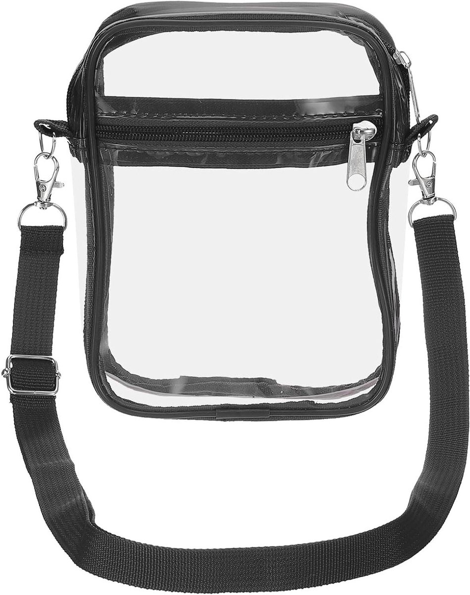 Heldere- schoudertas - stadion goedgekeurde tas - waterdichte rugzak - concerten - stadionevenementen - sportfestivals - zwart - 15 x 4,6 x 20 cm - mannen en vrouwen.