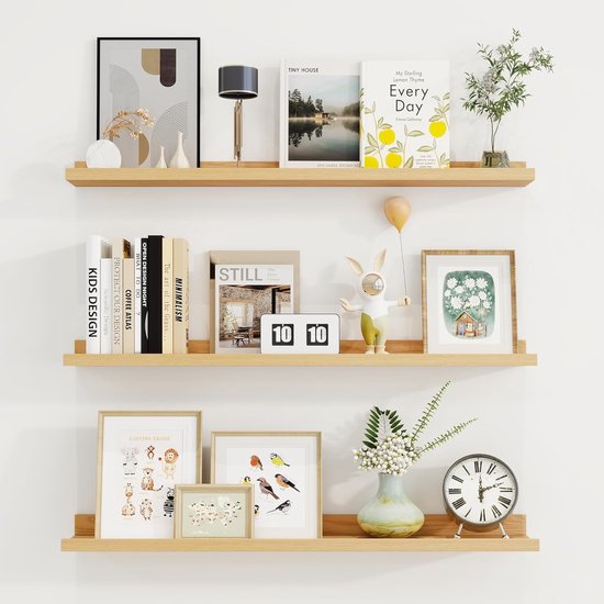 Zwevende planken set van 2, 60 cm witte zwevende planken voor muur hout wandmontage plank foto rand plank kinderen boekenplank voor woonkamer keuken slaapkamer badkamer boeken foto display Zwevende planken set van 2, 60 cm witte zwevende planken voor muur hout wandmontage plank foto rand plank kinderen boekenplank voor woonkamer keuken slaapkamer badkamer boeken foto display