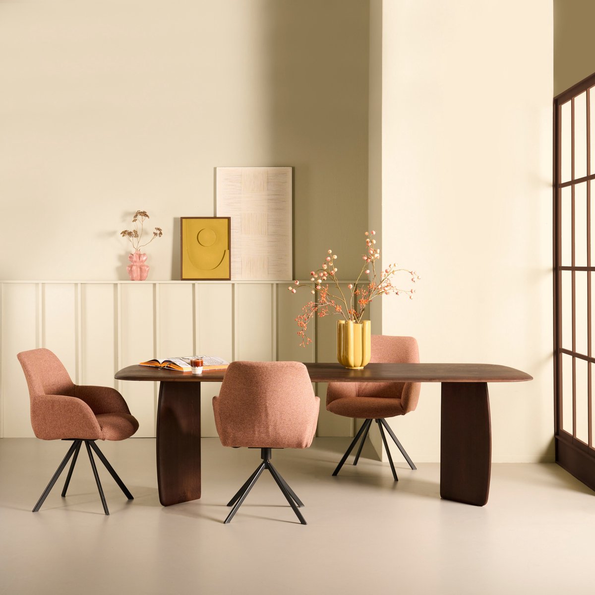 Woonexpress Eettafel Quick - Organisch Design - Bruin Eikenhout Bruin/Hout - Bruin/Hout - Eiken