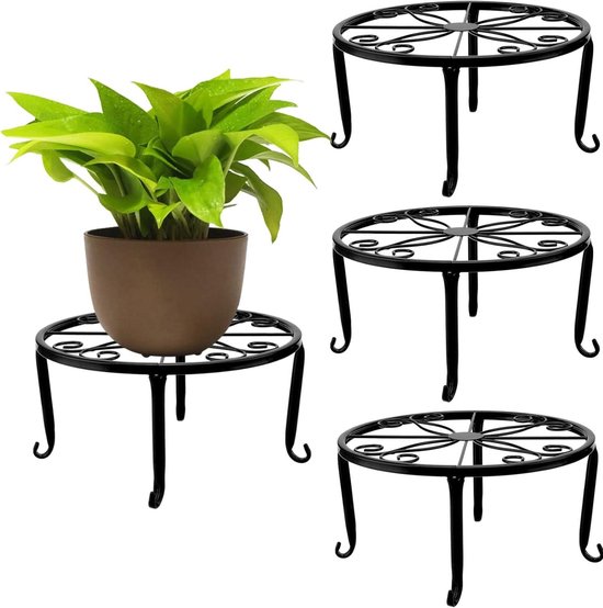 Metalen Potplantenstandaard Plantenhouder Gietijzer Ronde metalen-potplantenstandaard-plantenhouder-gietijzer-ronde