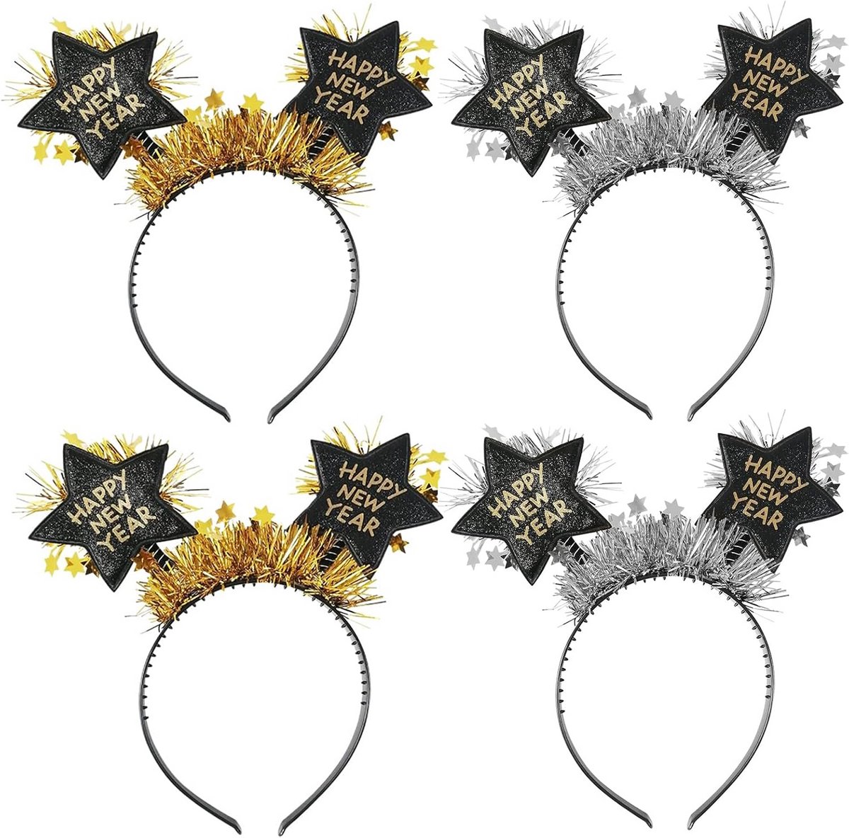Feestelijke Haarband voor Oud en Nieuw - Glitter Hoofdtooi