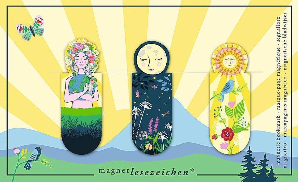 Magnetische boekenlegger - Ray of Light - Set van 3 - 2,1x5,5cm