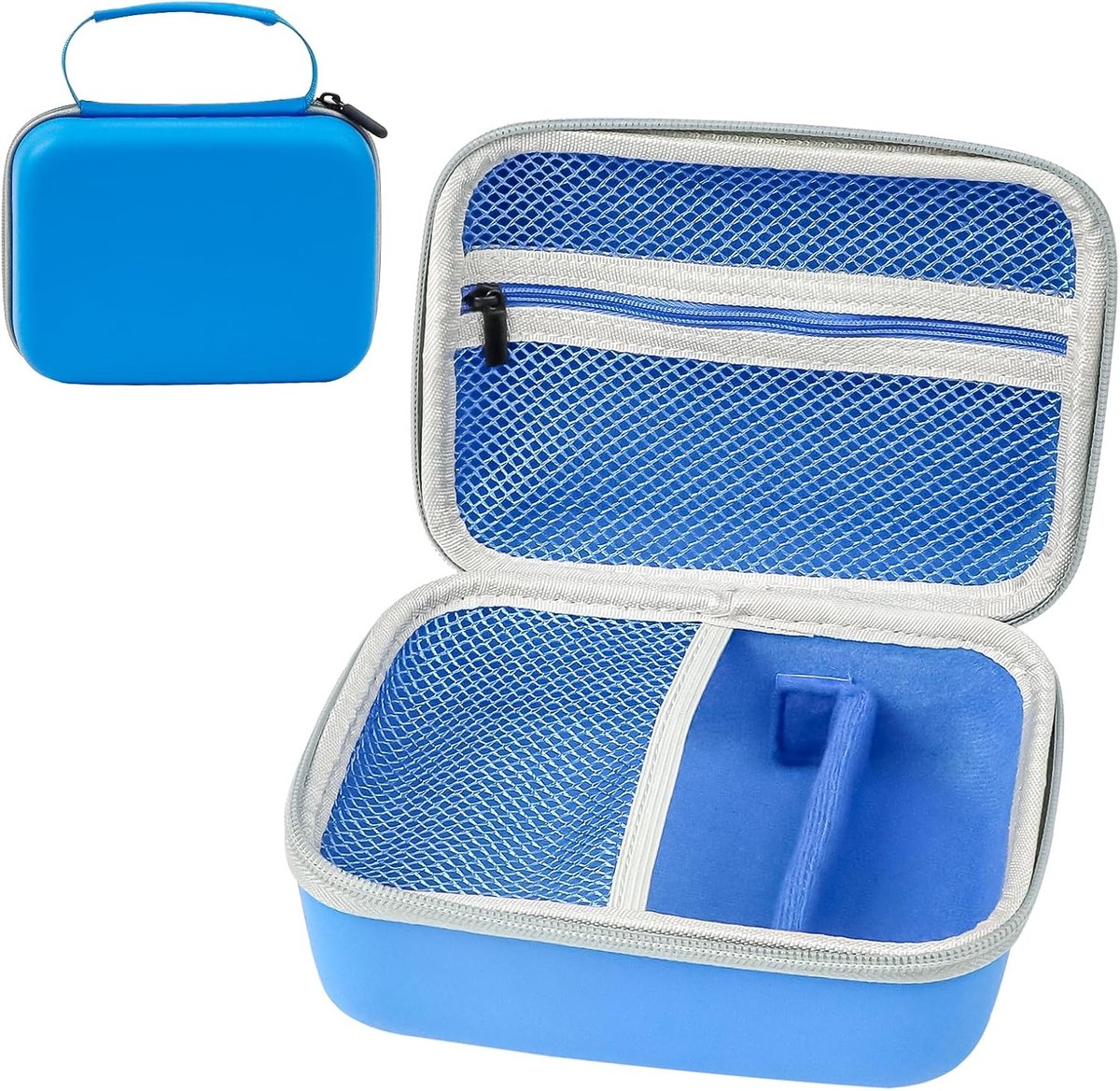 Kids camera bag - blauwe koffer organizer - kindvriendelijke tas