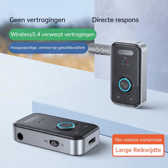 Bluetooth Transmitter & Receiver 5.4 - Handsfree Bellen, Muziek Streamen & AUX Adapter - 2 in 1 Draadloze Audio - Bluetooth Ontvanger van Baseus — afbeelding 3