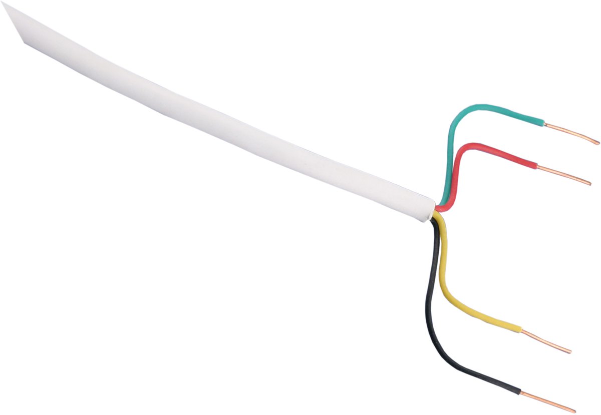 Telefoon/signaalkabel - rond - 4 x 0.5 mmÃ‚Â² - 25 m - wit