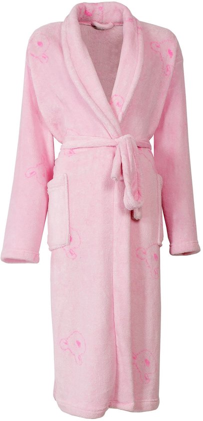 Tenderness Dames Badjas - Fleece - Sjaalkraag - Rose Doux - Taille M