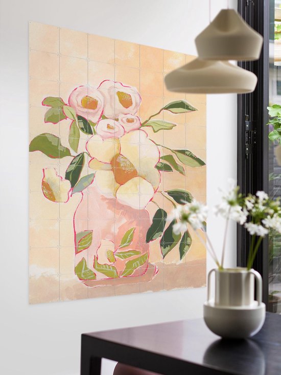 Vase IXXI Flourish, Lucrecia Caporale & Divers - 100 x 140 cm - Support de suspension gratuit - Grande décoration murale et posters - Illustrations, Aquarelle