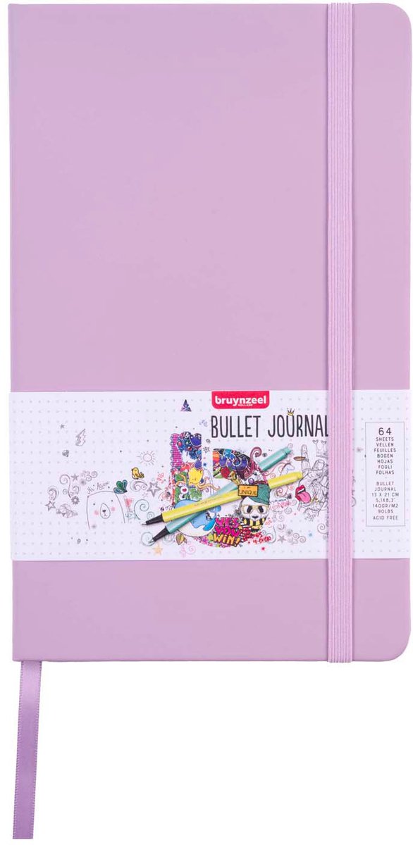 BRUYNZEEL bullet journal lila notitieboek 13x21cm 140g/m² creatief. afbeelding