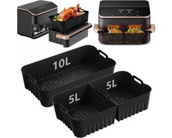 Accessoires moule en silicone friteuse à air chaud Conçu pour COSORI Blaze TwinFry XXL 10L, 3 pièces accessoires moule en silicone Airfryer pour COSORI TwinFry 10L, COSORI friteuse à air chaud 10L Air Fryer silicone