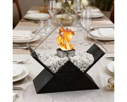 JHY DESIGN Bio Ethanol Sfeerhaard - Grote Tafelhaard - Bio-Ethanol Haarden - Binnen & Buiten - Met…