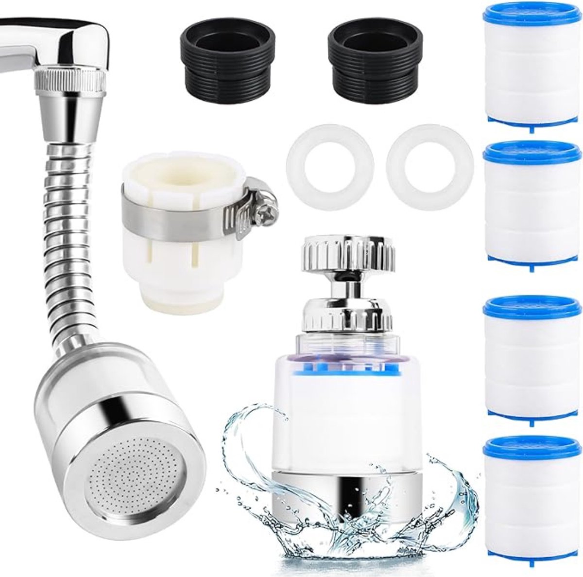 Quvo® Waterfilter kraan - Waterfilter - Zilver - ‎17cm x 13cm x 5cm