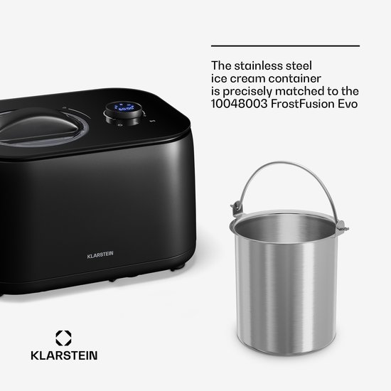 Klarstein FrostFusion ijsbak - 1 liter roestvrij staal, vaatwasmachinebestendig, duurzaam, roestvrij, vervangende bak voor FrostFusion ijsmachine van Klarstein — afbeelding 2