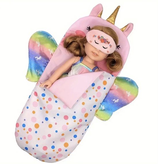 Poppenkleding - poppen draagzak - set Unicorn - 4 delige poppenset - poppendraagzak - baby born - baby Annabel -poppenslaapzak - cadeau set - cadeau tip - kinderspeelset pop — afbeelding 2