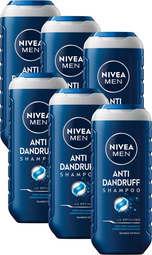 NIVEA MEN Anti-Roos Shampoo Mannen - Haarverzorging voor Mannen - Voordeelverpakking - 6x 250ml