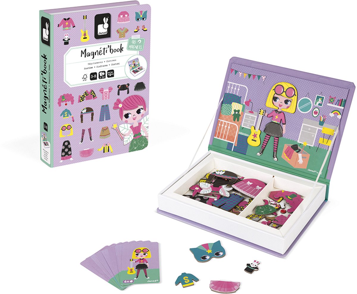 Janod - Magnetibook - Verkleedfeest Meisjes - Magneetboek Speelset — afbeelding 5