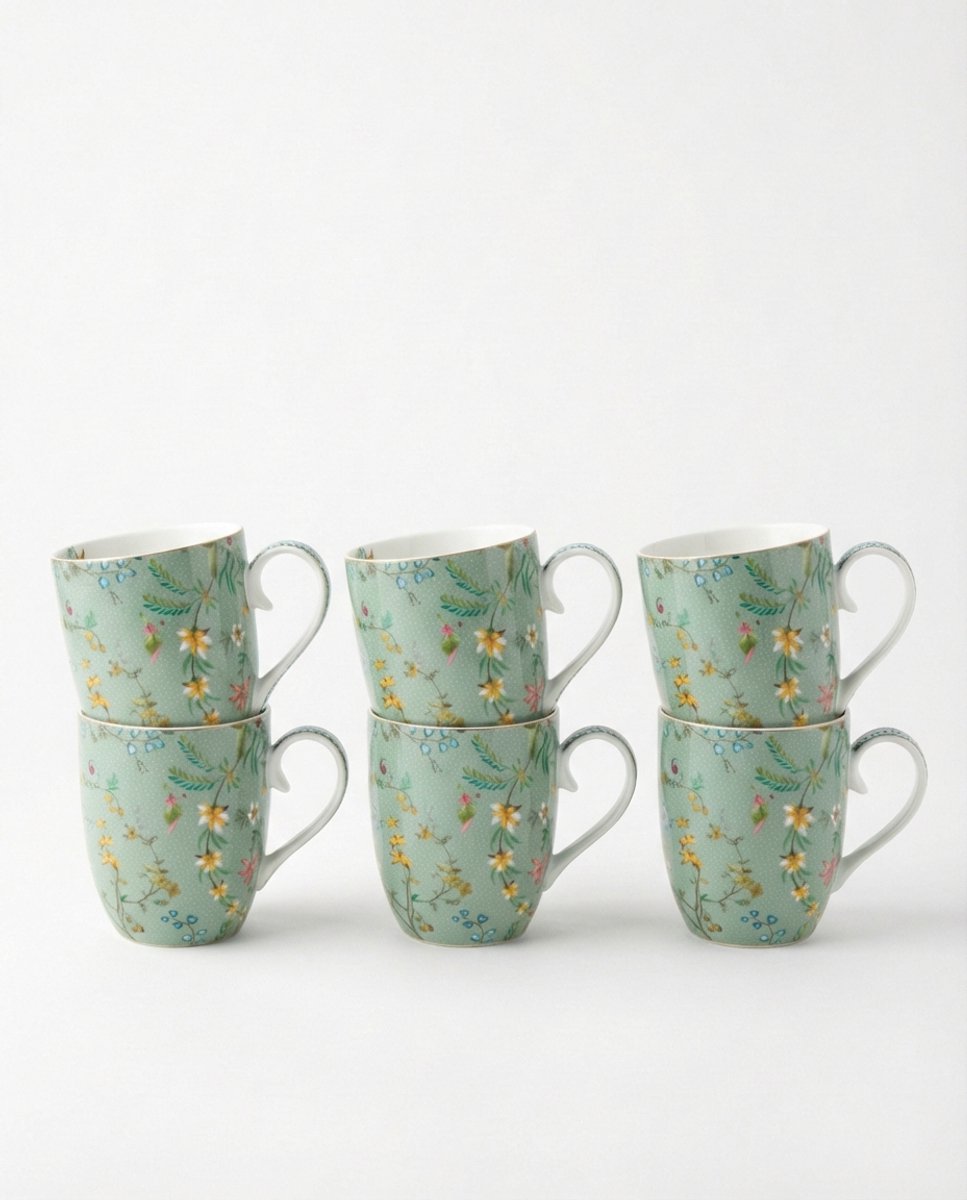 Pip Studio Jolie Mokken - Theemok - Koffiemok met Oor - Servies set van 6 - 365ml