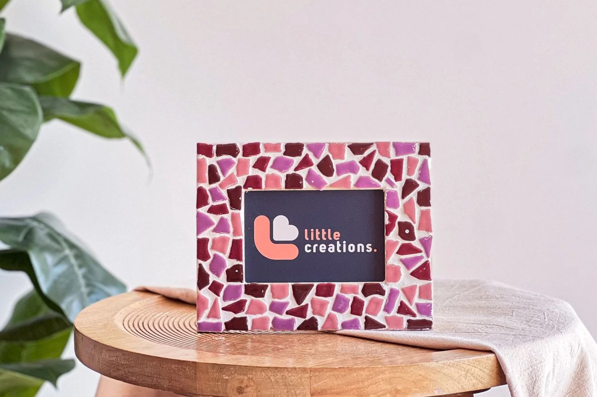 Little Creations DIY pakket - Mozaïek fotolijst oud-roze - Hobbypakket volwassenen - Knutselpakket voor volwassenen - mozaiek pakket