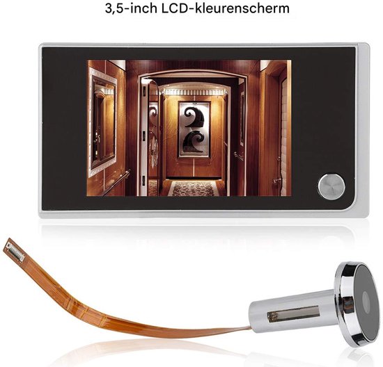 Ynkkvre - Digitale Deurkijkgaatcamera - 3,5 Inch Lcd-kleurenscherm - Heldere Beelden En Vloeiende Weergave Met 120° Groothoek - 1 Stuk - Voor Thuisveiligheid Zwart van Ynkkvre — afbeelding 5