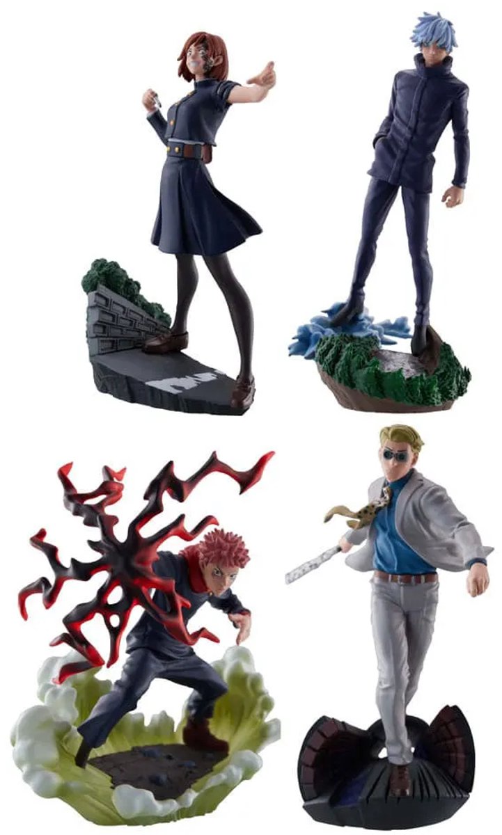 Megahouse Jujutsu Kaisen Petitrama Series Trading Figure 3-Set Jujutsu Kaisen Series Vol.2 Setn 9 cm Mini-Figuur