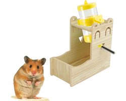 Hangende waterdispenser voor kleine huisdieren 80ml - Praktische drinkfles met standaard