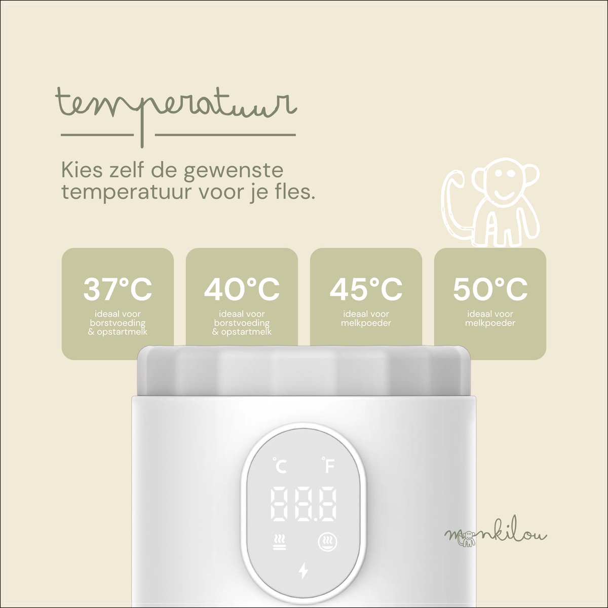 Monkilou Draagbare Flessenwarmer thumbnail 6