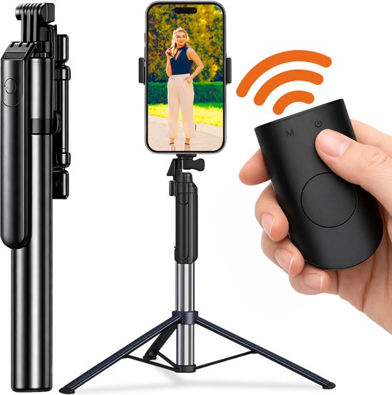 Selfiestick voor elke telefoon - 3 in 1 - incl. afstandbediening - Tripod - Phonestick - Telefoon Statief - Bluetooth - Standaard - GSM - Camera - Smartphone - Luft