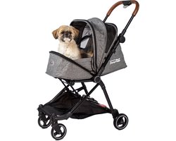 InnoPet Hondenbuggy - City buggy - Zeer compact inklapbare hondenbuggy - Voor honden tot 11kg - Grijs