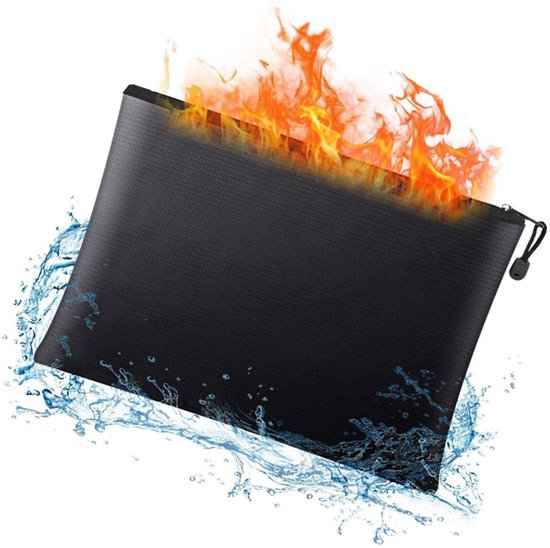 Sac Ignifuge - Sacoche Ignifuge pour Documents - Sac Coupe-Feu - 34 x 24 cm - Étanche à l'Eau et à la Poussière - Sac Résistant à la Chaleur - Porte-Documents Sécurisé - Sac Ignifuge - Sacoche Monétaire