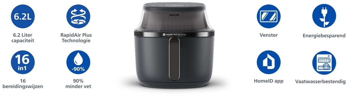 Philips 3000 Series Airfryer NA330/00 met Dubbele Lade - afbeelding 3