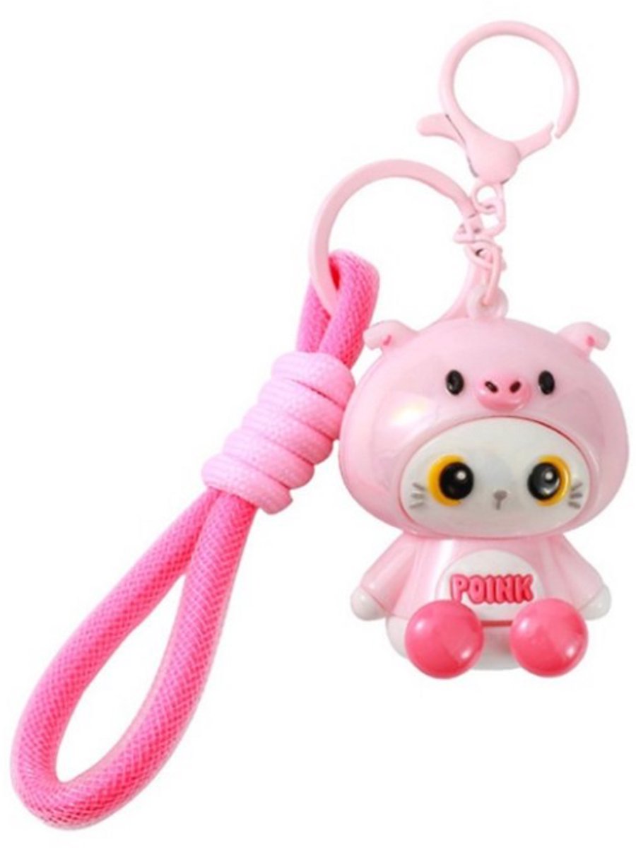 iTotal Sleutelhanger Hoodie Varkentje Keychain PIGGY Plastic and Metal 4.5x4.0x5.4cm
