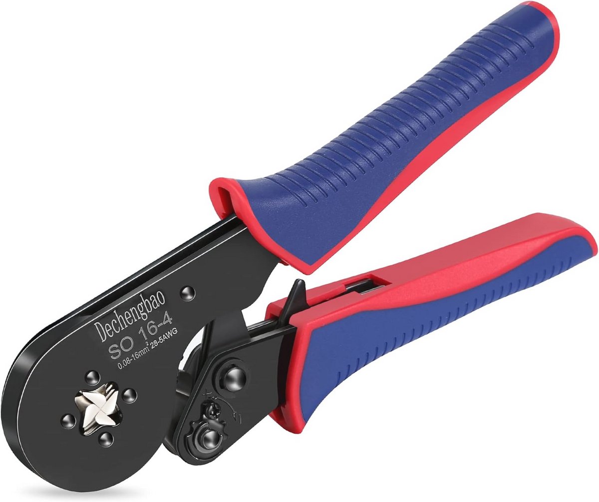 Metalen Krimptang - Vierkante Krimper - Krimphulzen Bevestigen - Zelfinstellend Ratelmechanisme - AWG 23-7 - Grijs
