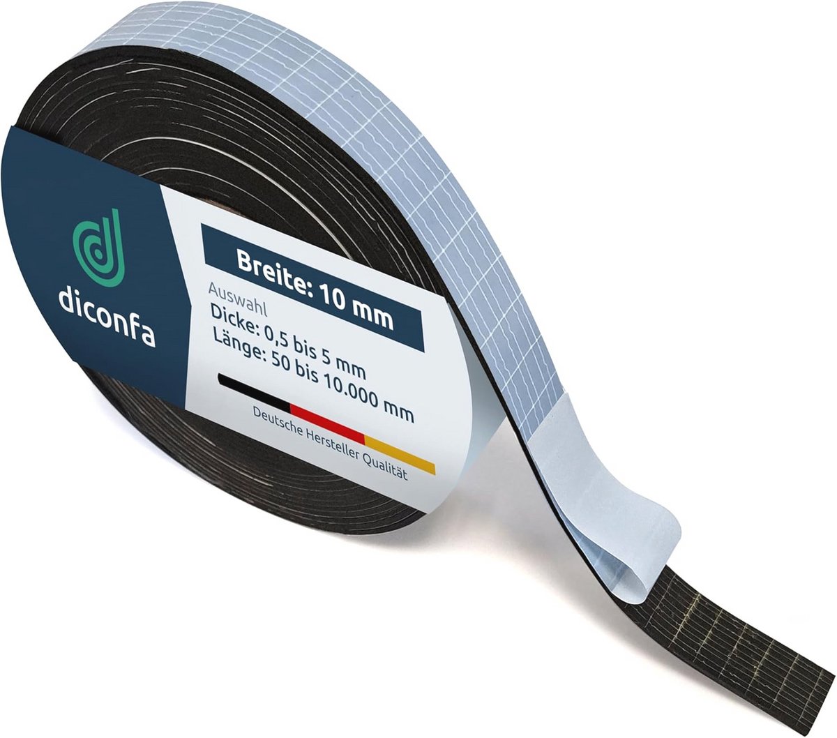Zelfklevende Rubber Strips 10 mm - Dikte 1 tot 5 mm - Lengte tot 500 cm - Perfect voor Technische Toepassingen