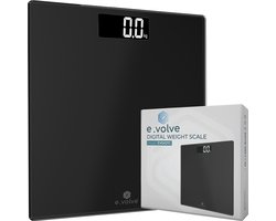 e.volve Weegschaal Personenweegschaal Digitaal - Zwart - Digitale Weegschaal - Incl. Batterijen - Weegschalen
