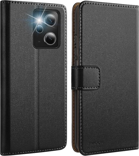 Moex Flip Case Voor Google Pixel 7 Pro – PU Lederen Klaphoes Met Magneet + Screenprotector, 360° Bescherming, Zwart