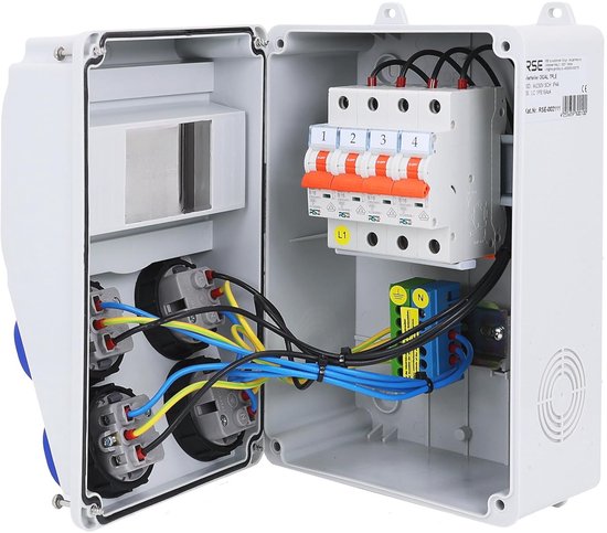 Bouwstroomverdeler Wandverdeler 230V met Contactdoos, IP65, 4x 230V met