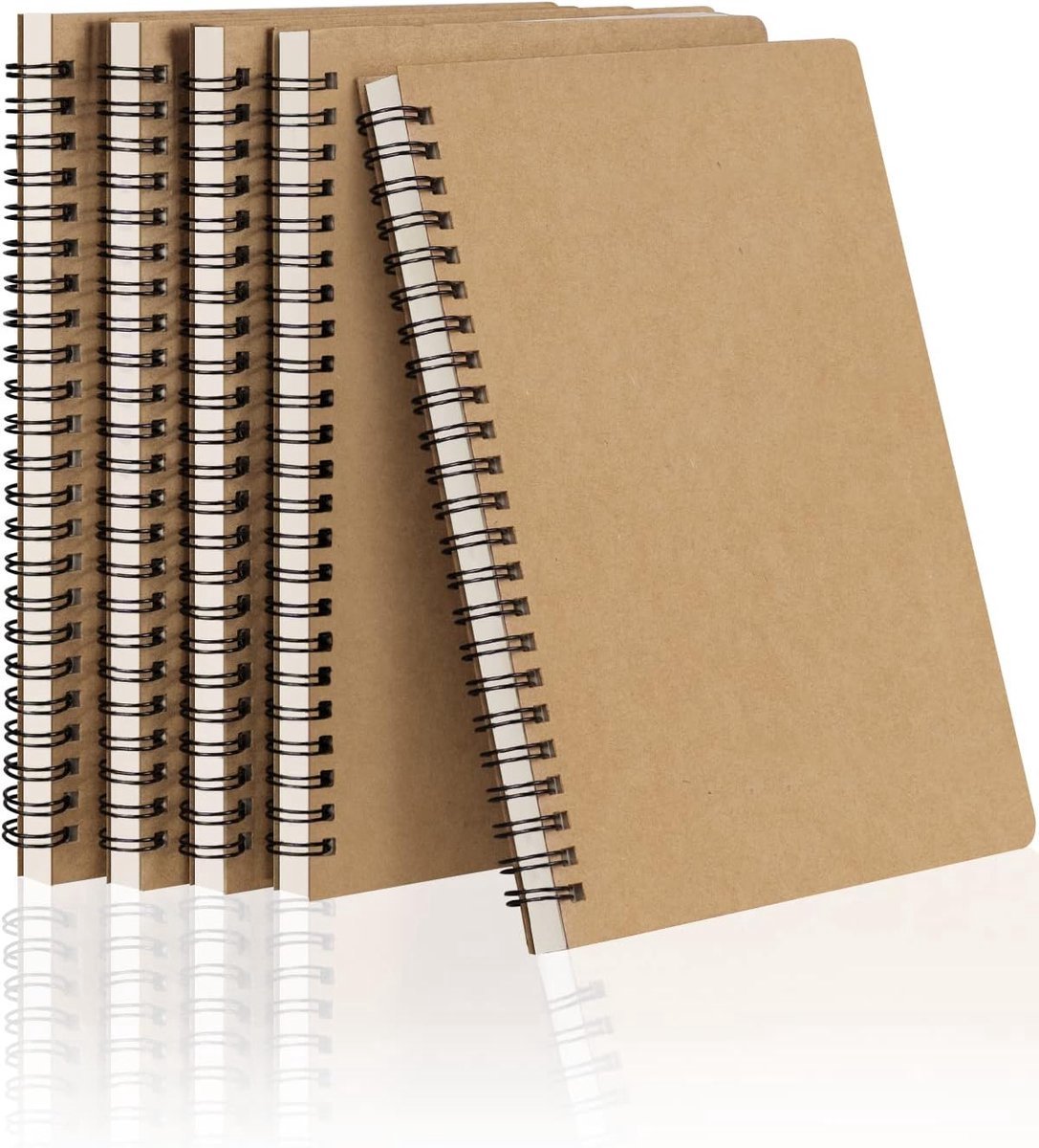 5 stuks - Spiraalnotitieboeken - A5 gelinieerd - Preppy stijl gelinieerde notitieboeken - Ideaal voor werk, studie, notities, cadeaus - 50 vellen
