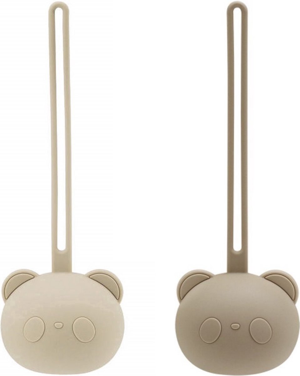 Twisted Peach® | Speenhouder set Beige & Taupe | 2 stuks | Baby | Kind | Speen | Speenbakje | Opbergen | Kraamcadeau | Set