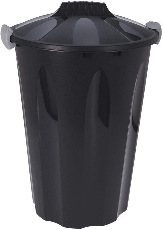 Poubelle Universelle 40L avec Couvercle - Noir - Idéale pour les Déchets et l'Organisation Ménagère