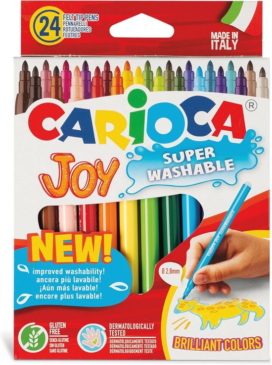 CARIOCA Joy Viltstiften 100 Stuks - Super Wasbare Kleuren Voor Kinderen