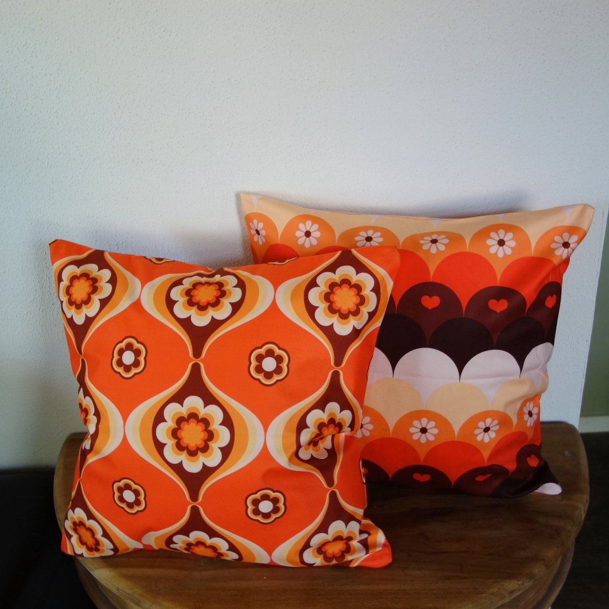Kussenhoezen - Retro Groovy kussenhoes set van 2 - Formaat 45 x 45 cm - Exclusief binnenkussen