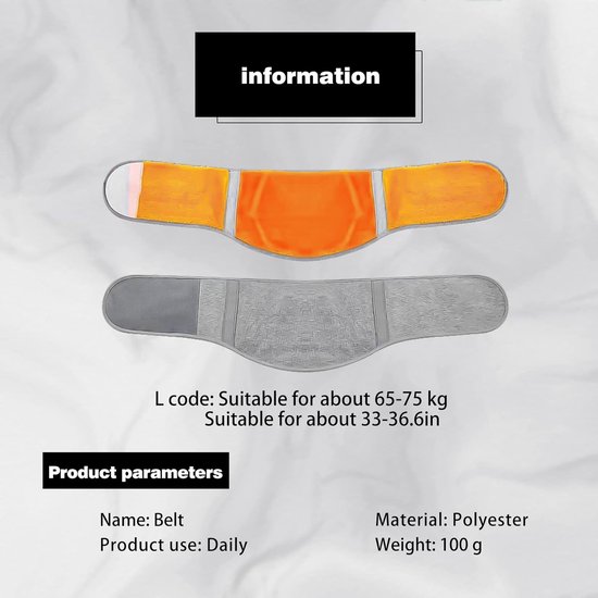Lumbar Ondersteuning Riem Warme Taille Ondersteuning Riem Winter Verdikte Thermische Elastische Lendensteun Riem met Aanpassing voor Mannen en Vrouwen -L van Merkloos — afbeelding 3